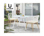 Livsip 3PCS Outdoor Dining Set Patio Furniture Setting Garden Marble-style Table