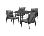 Livsip 5PCS Outdoor Dining Set Patio Furniture Setting Garden Table and Rattan Chairs