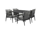 Livsip 5PCS Outdoor Dining Set Patio Furniture Setting Garden Table and Rattan Chairs