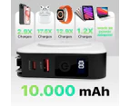 10000mAh 20W Universal 4 in 1 Travel Power Bank Wireless for Magsafe Battery Pack, Power Pack with Built in Cable - Portable Fast Charging Adapter -White