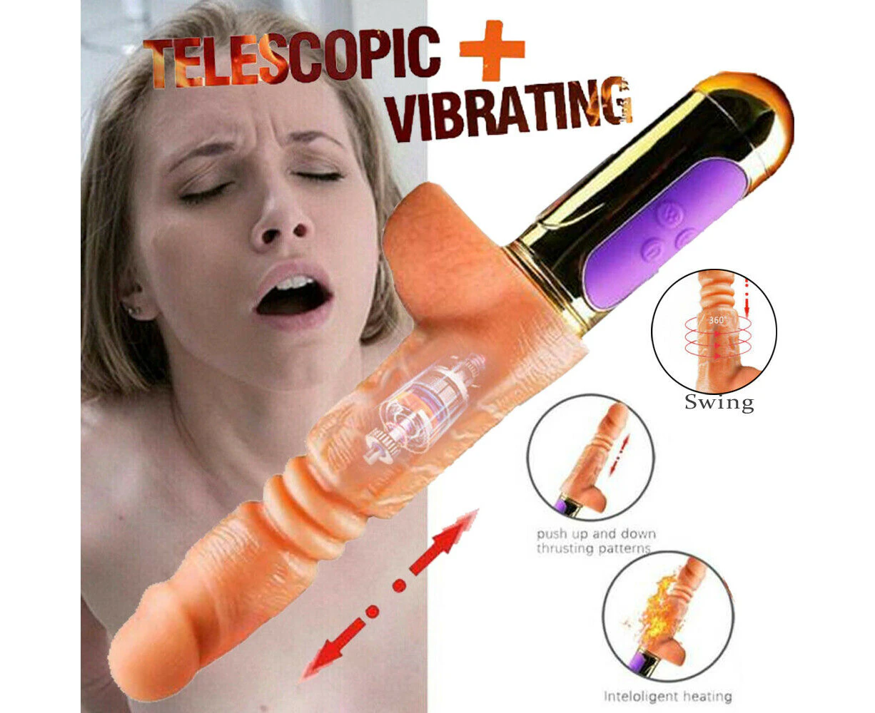 Automatic Thrusting Dildo Sex Machine Realistic Penis Heating Vibrator Big Dick