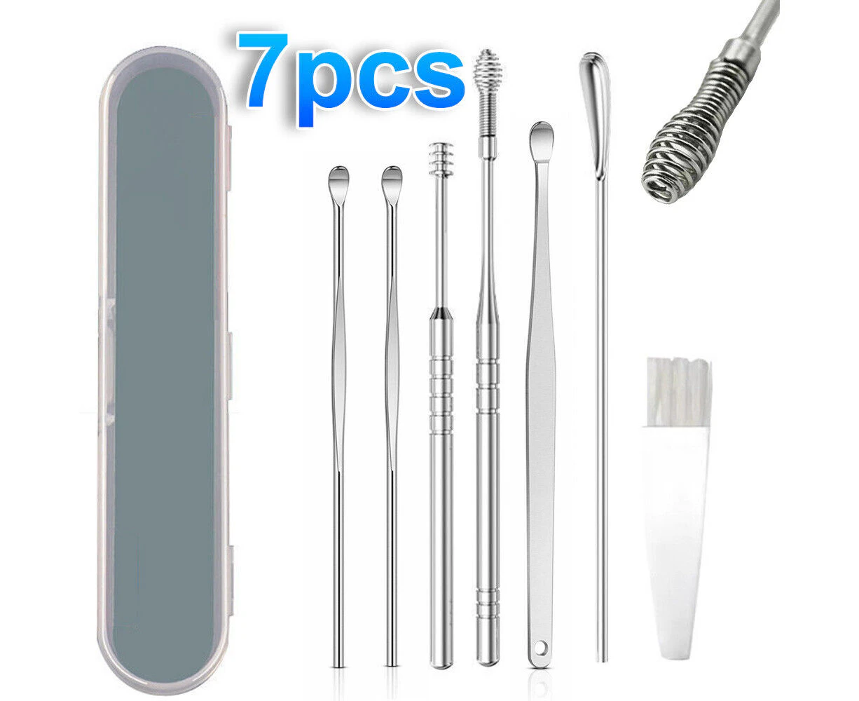 7-Pieces Ear-picking Tool Soft Tip Ear Wax Remover Safe Cleaner Spiral Earpick