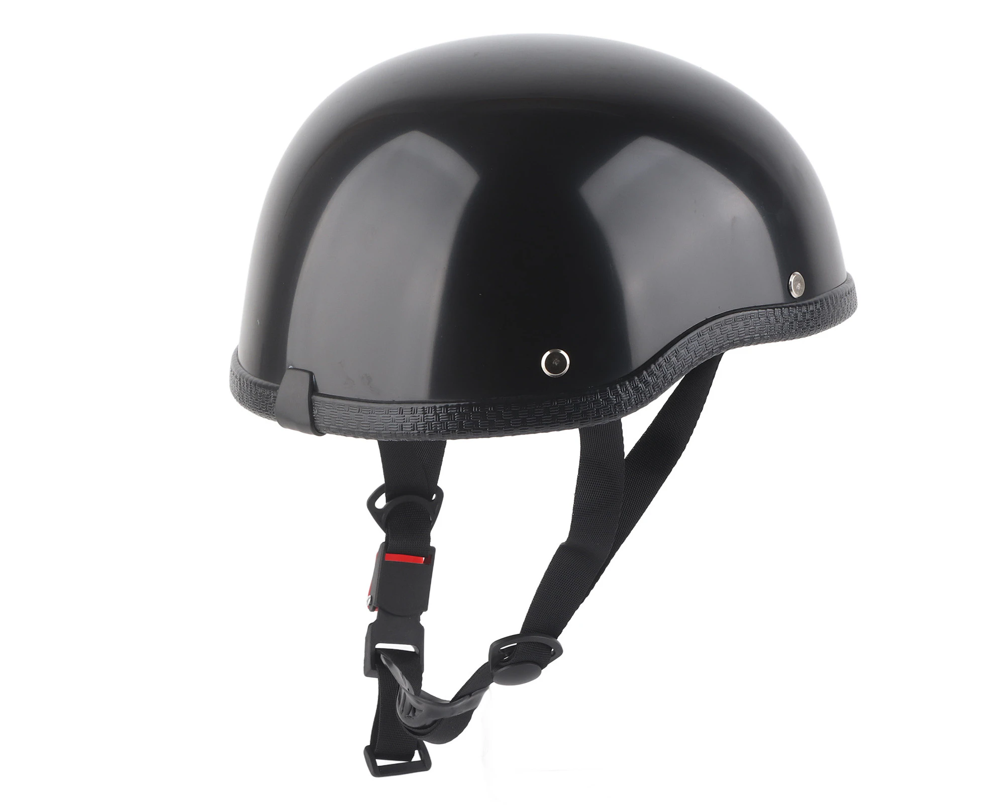 Vintage Half Face Motorcycle Safety Helmet Hard Glass Fiber Hat Gloss Black for Men Women