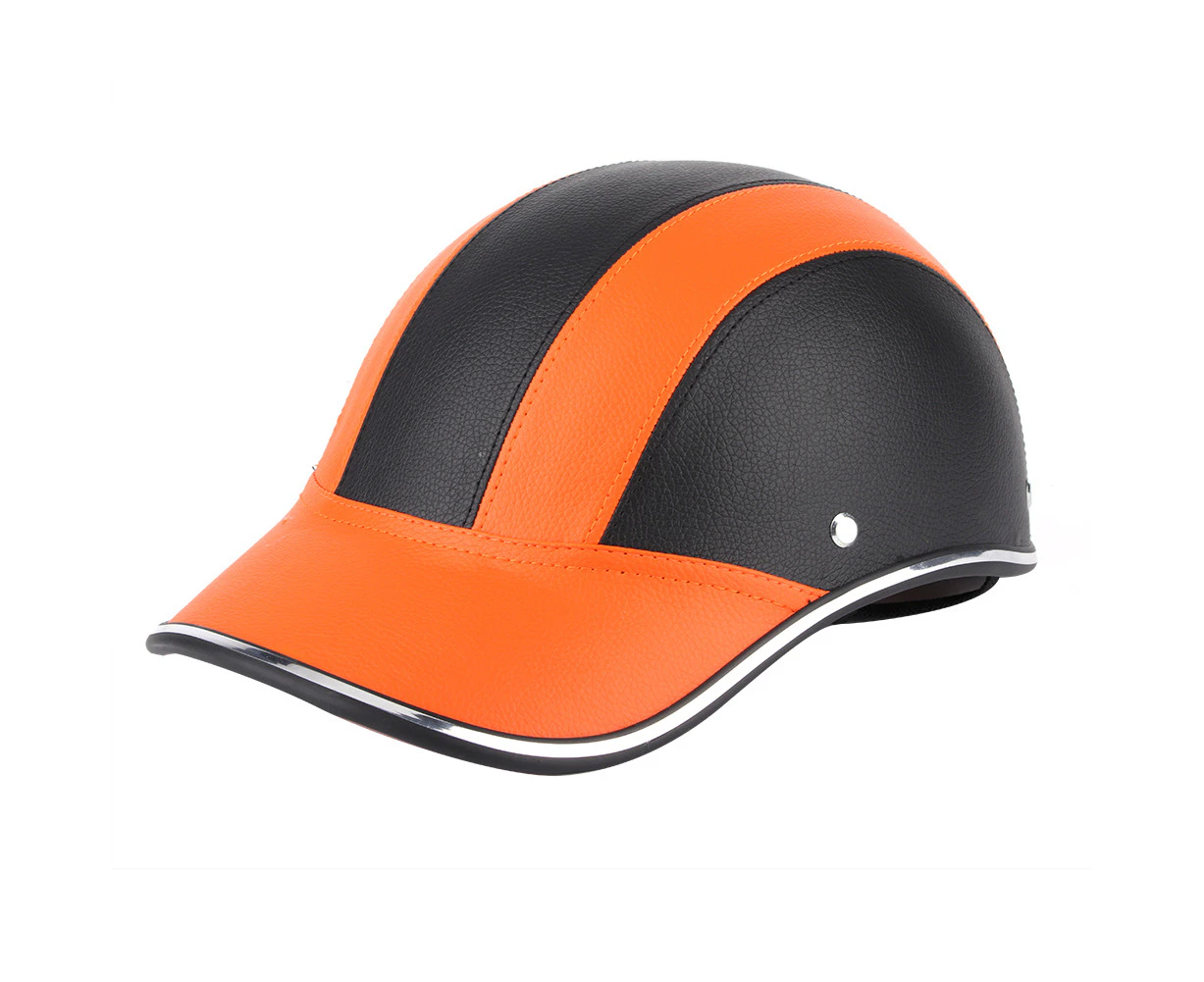 Universal ABS Baseball Cap Style Half Face Helmet for Motorcycle Electric BikeOrange - A0322 Free Size