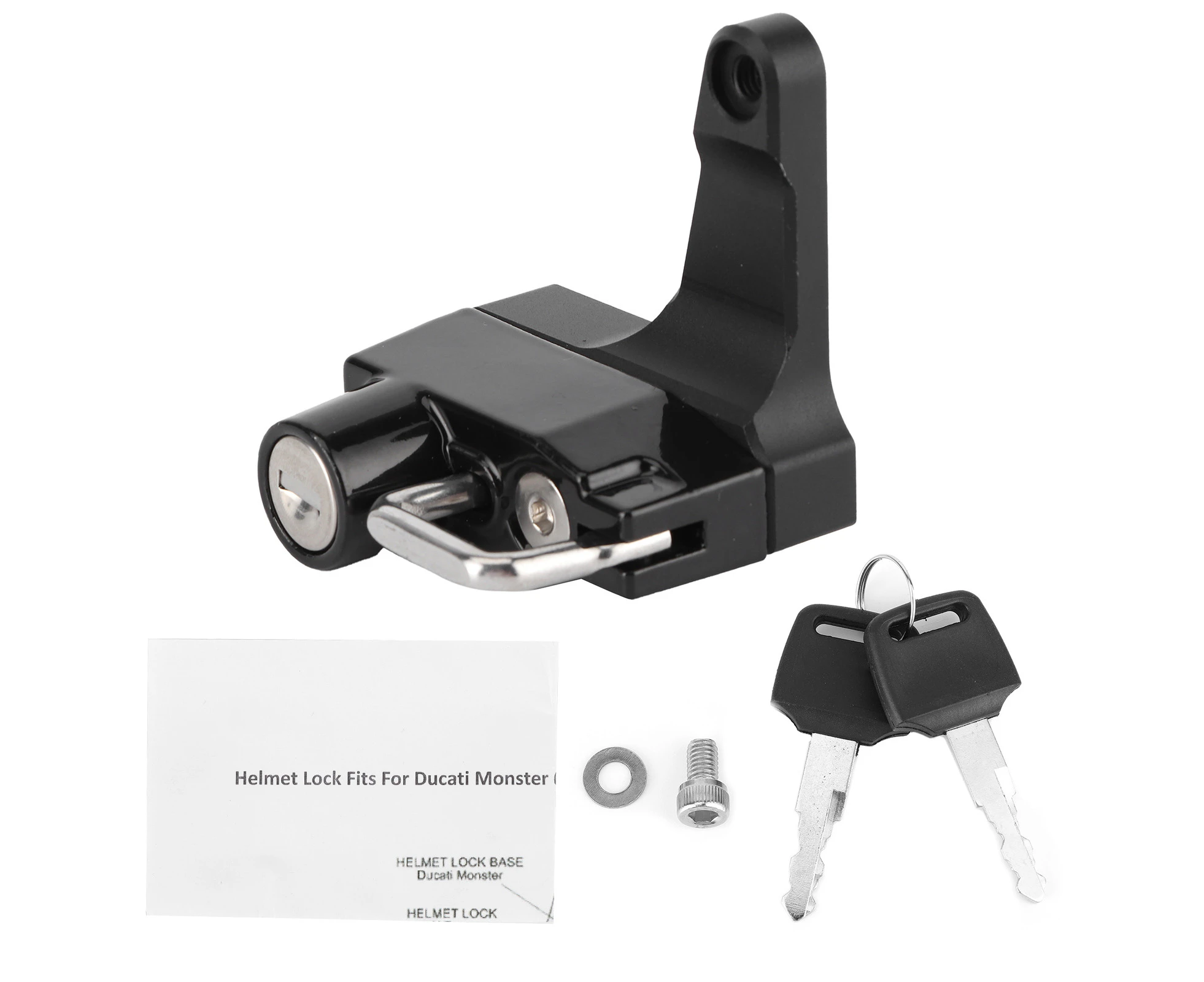 Motorcycle Metal Helmet Lock Anti Theft with 2 Keys Fit for Ducati Monster 696/796/1100