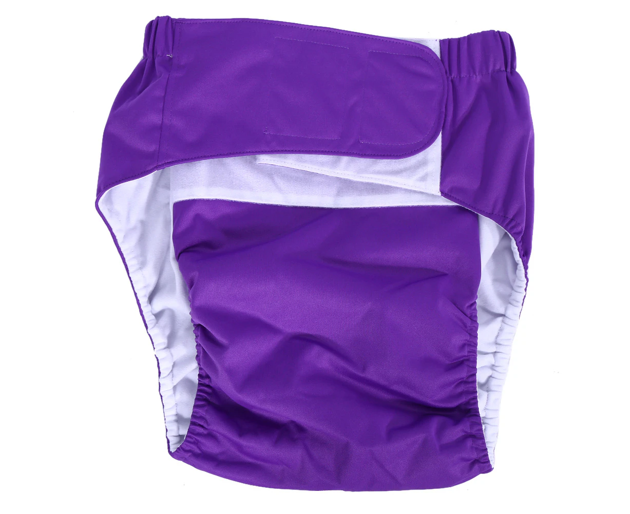 Ultra Absorbent Breathable Adult Cloth Diaper Washable Incontinence Nappy Pants(Dark Purple)