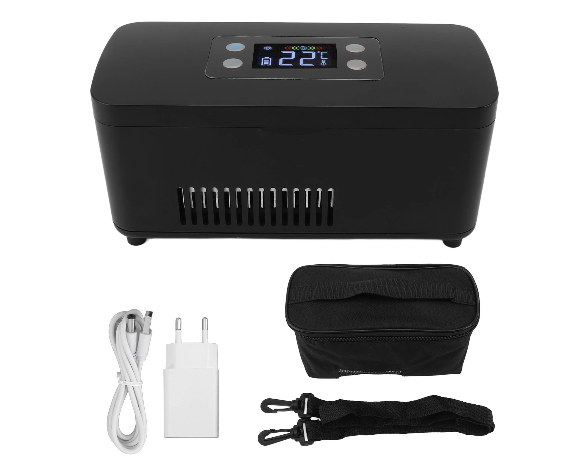 Insulin Cooler Refrigerated Box Usb Charging Port Sealed 100?240V Portable Insulin Cooler Box For Storage Medicine Black Eu Plug