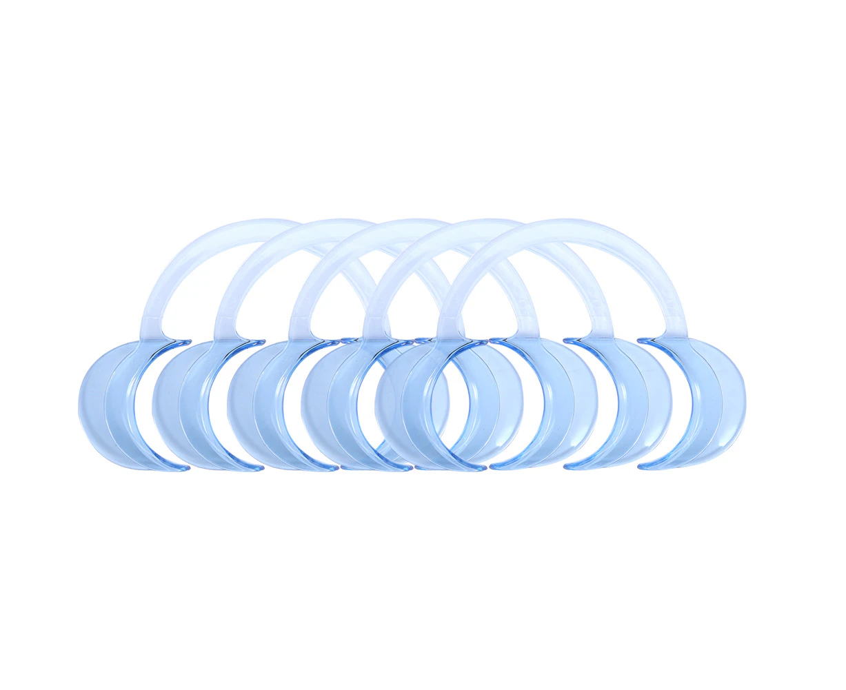 20Pcs Disposable Teeth Whitening Mouth Cheek Dental C Type Retractor Transparent Blue Large