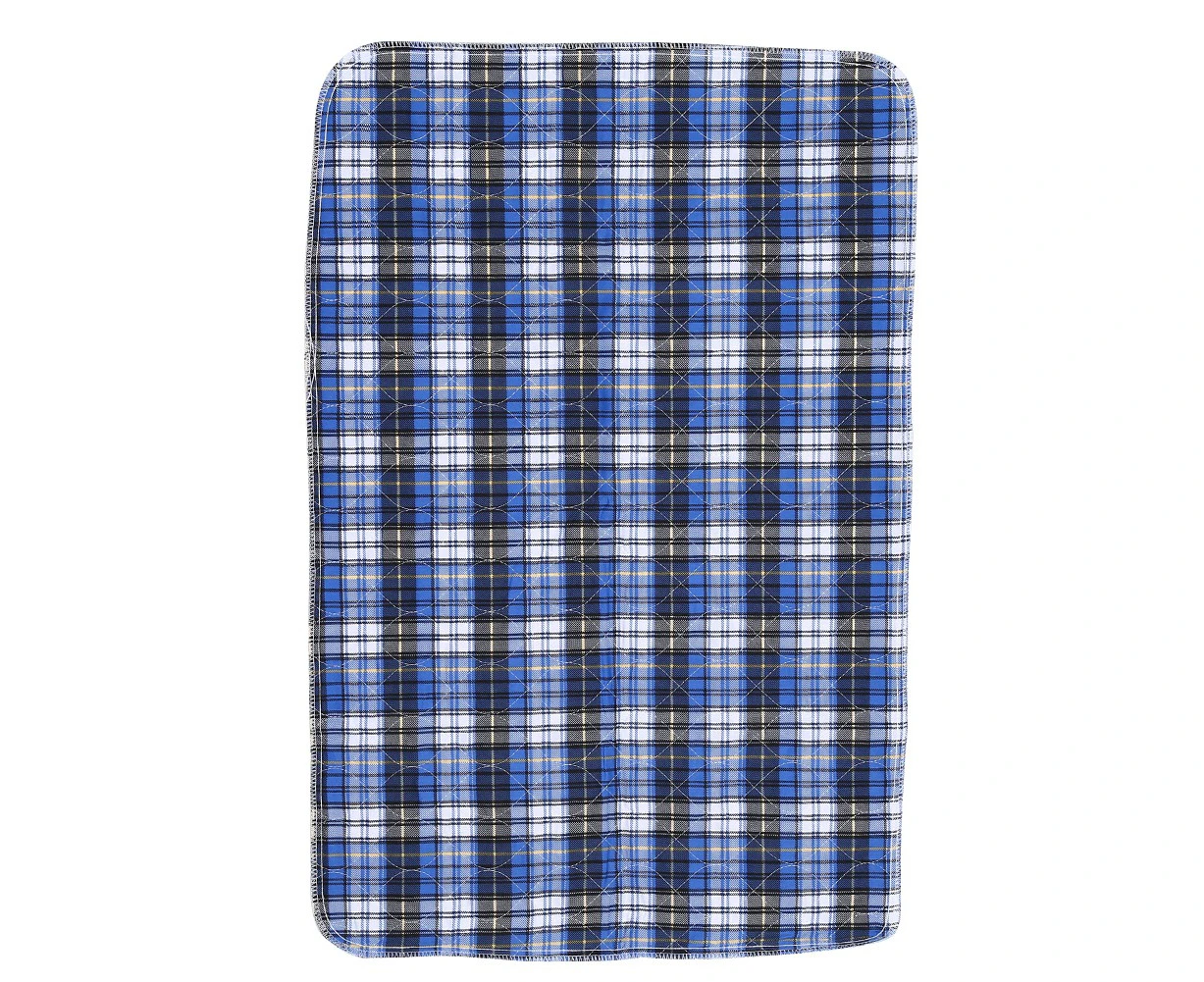 Reusable Washable Pad An Absorbent Pad For Elder Baby Incontinence Pad 3 Layers Blue Plaid