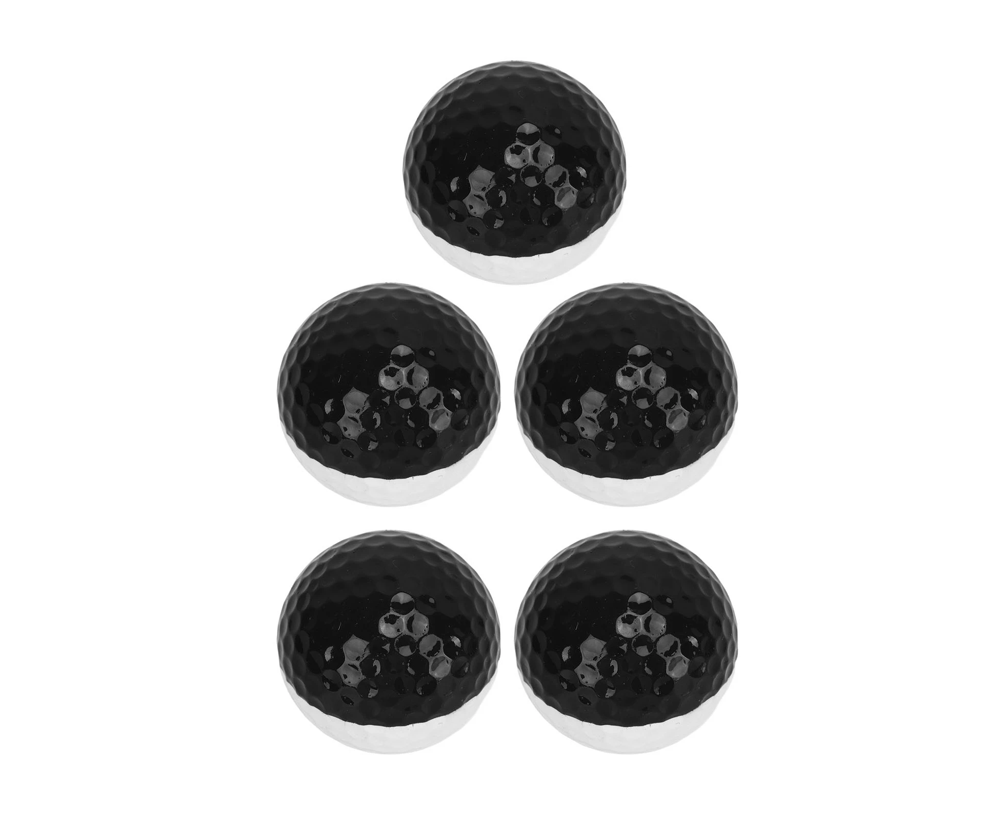 5pcs Golf Sports Training Balls 2 Color Golf Putting Practice Ball Set Double Layer Golf Gift Ball for Home Hotel Black and White