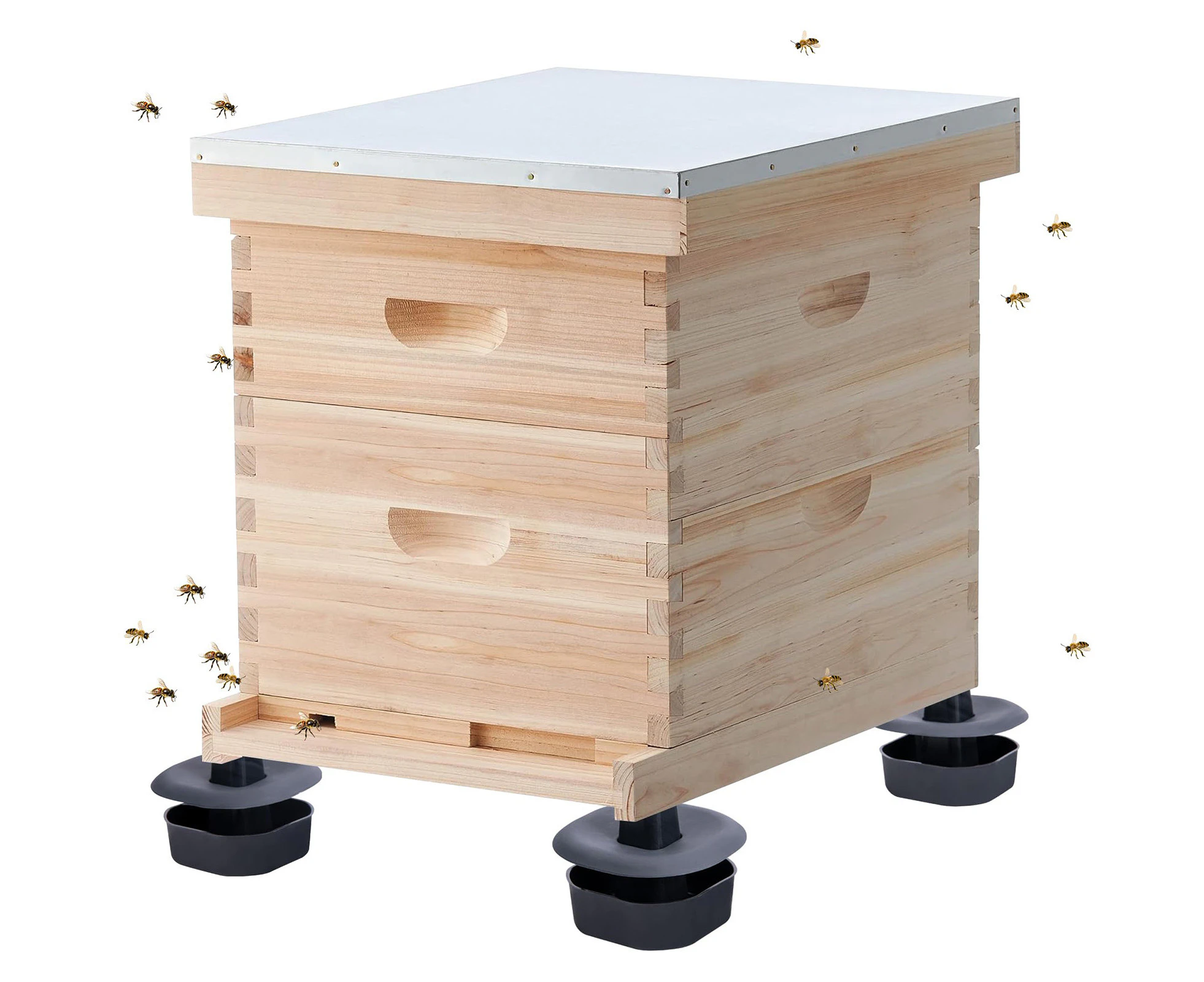 4PCS Outdoor Beekeeper Beehive Stands Keep Beehive Stable and Balanced Stands for Outdoor Beekeeper Workshops