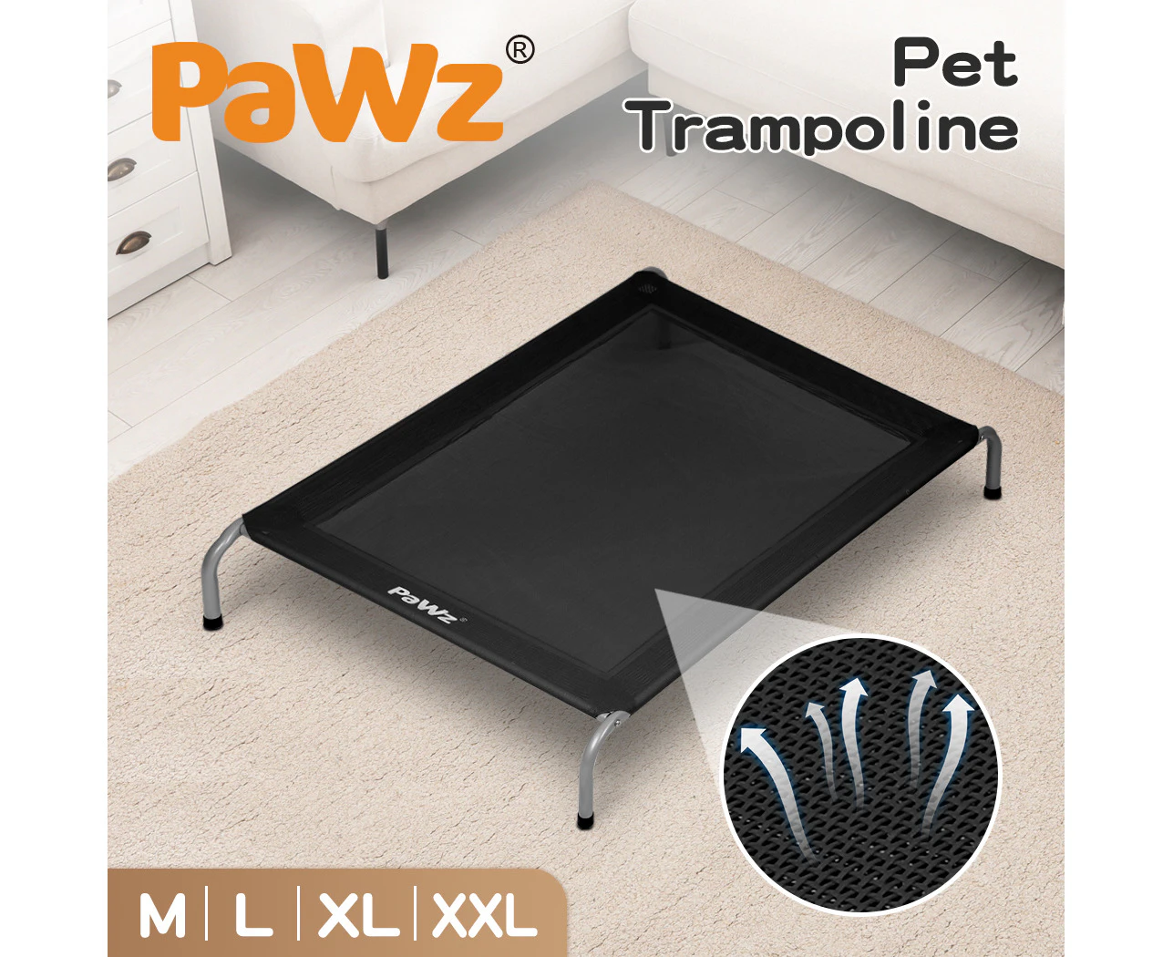 Pawz Elevated Trampoline Pet Bed Dog Puppy Raised Heavy Duty M L XL XXL