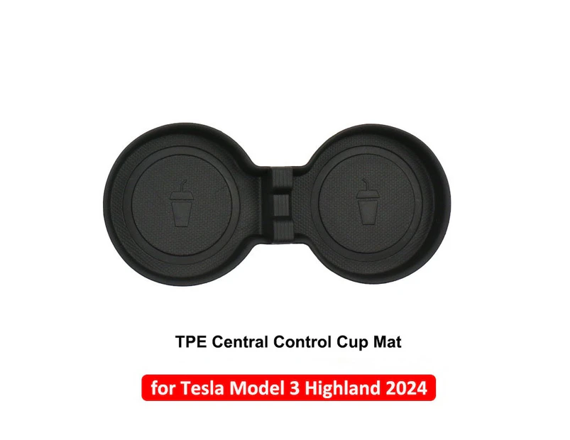 Water Cup Mat for Tesla Model 3+ Highland 2024 Central Control Cup Mat TPE Waterproof Anti-Slip New Model3 Interior Accessories