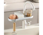 Faucet Storage Rack Domestic Sink Storage Rack Kitchen Sink Drain Rack-Gray