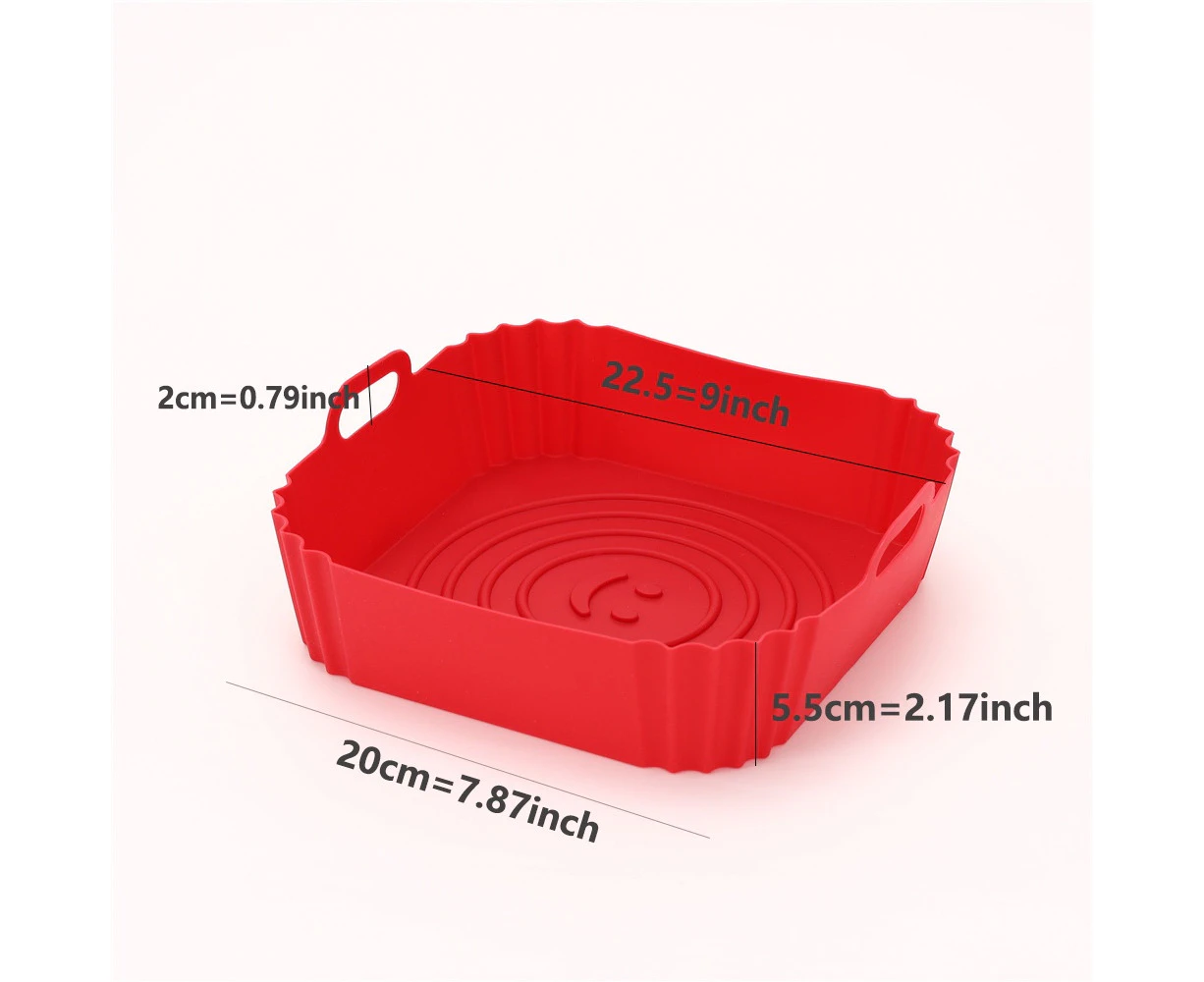 22cm Reusable Airfryer Pan Liner Accessories Silicone Air Fryers Oven Baking Tray Pizza Fried Chicken Airfryer Silicone Basket