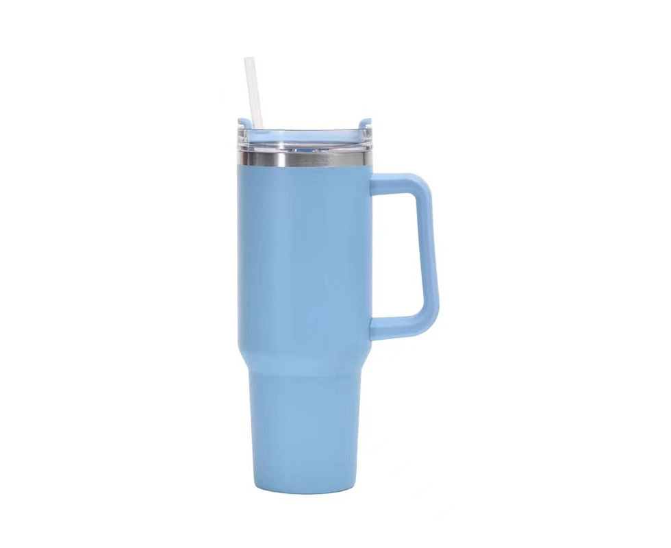 1200ML 304 Stainless Steel Insulated Water Bottle Thermal Coffee Car Cup Cold Hot Mugs Vacuum Flask With Handle Straw For Sport Blue 3