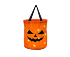 LED Light Halloween Trick or Treat Bucket Pumpkin Candy Bags Collapsible Halloween Basket for Halloween Glow Party Gift Basket 1