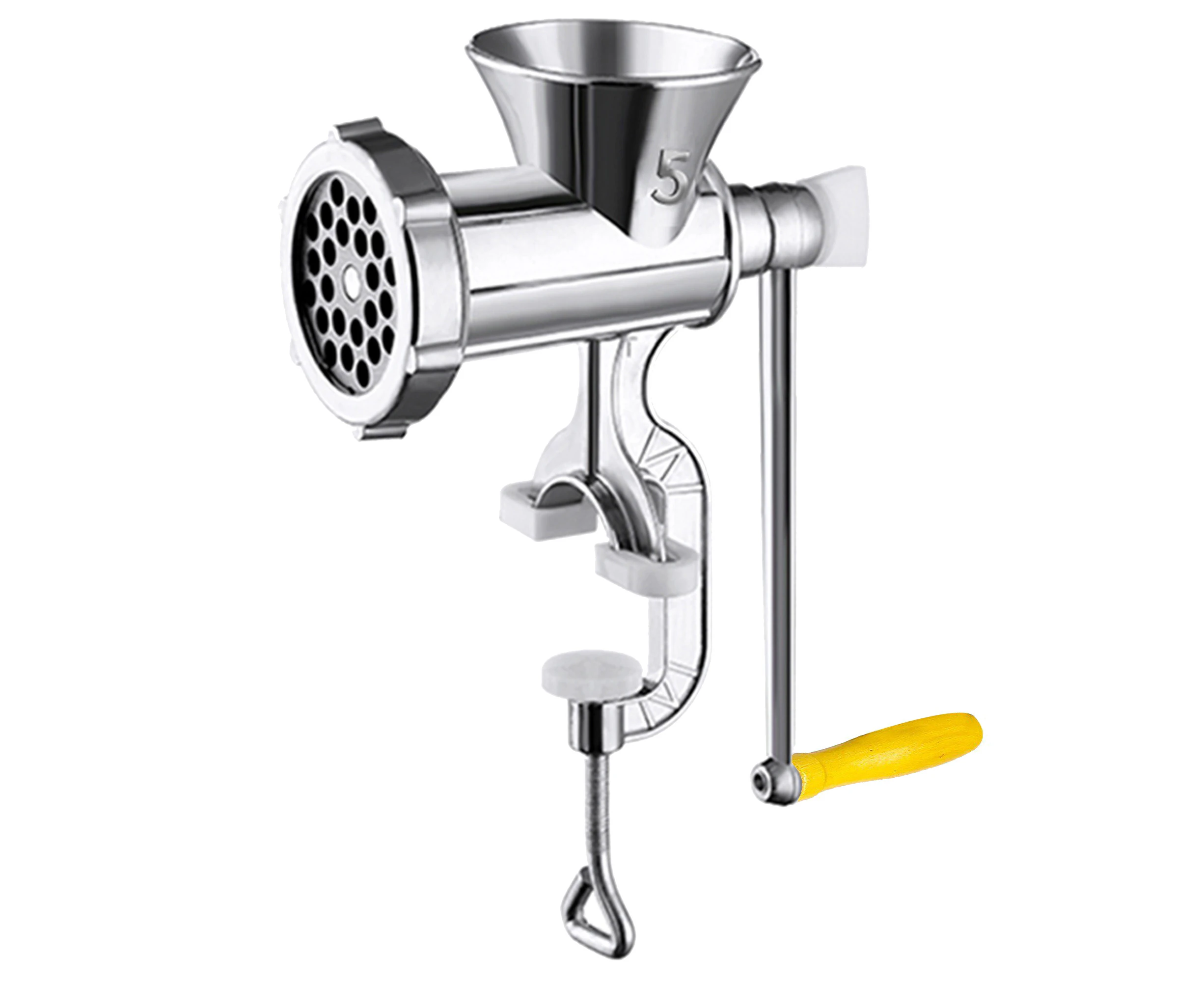 Hand Crank Meat Grinder Manual Mill Sausage Maker Tungsten Steel Blade No.5 Size