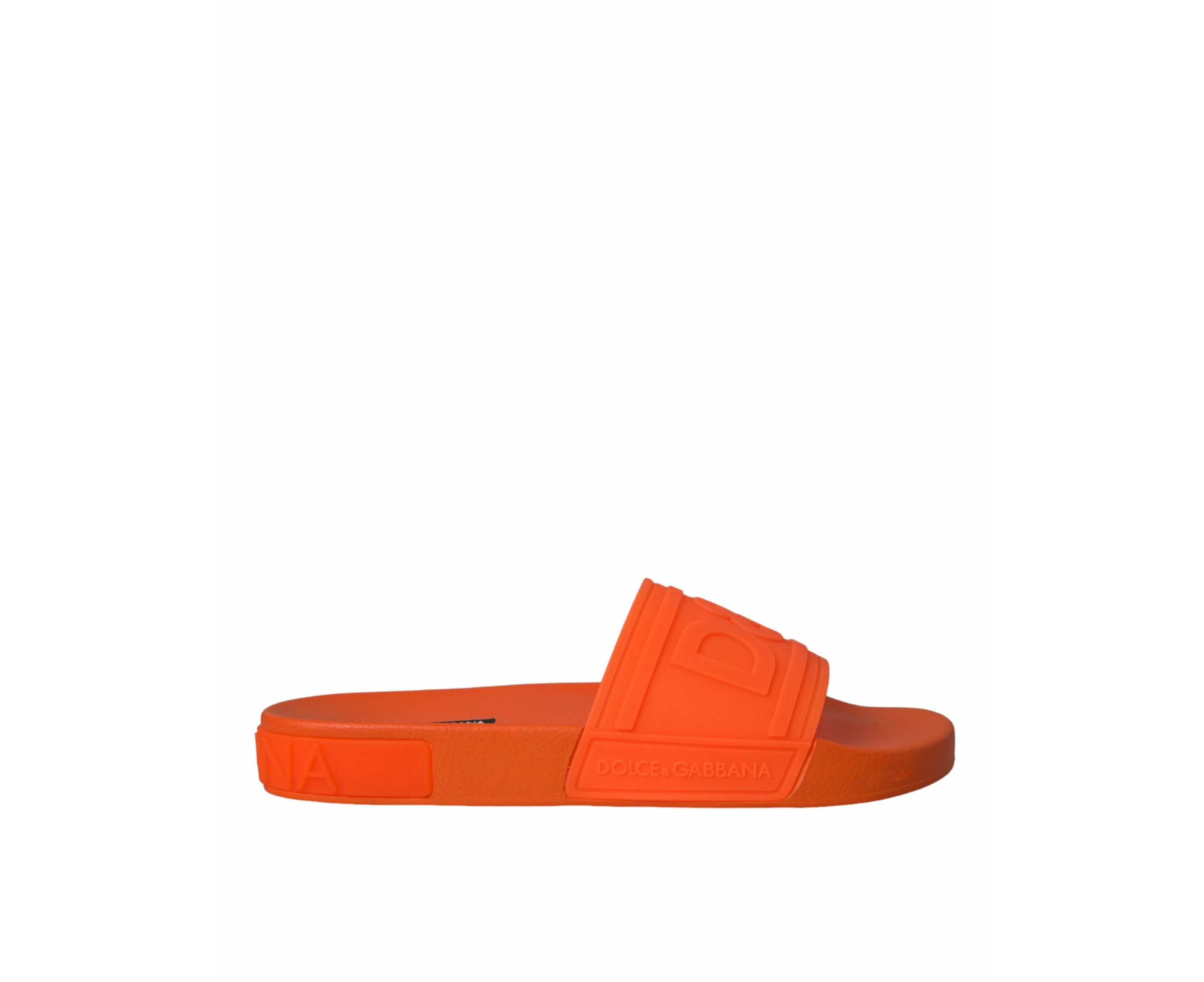 Dolce & Gabbana Orange Rubber Slides Sandals Beachwear Shoes - EU41/US8