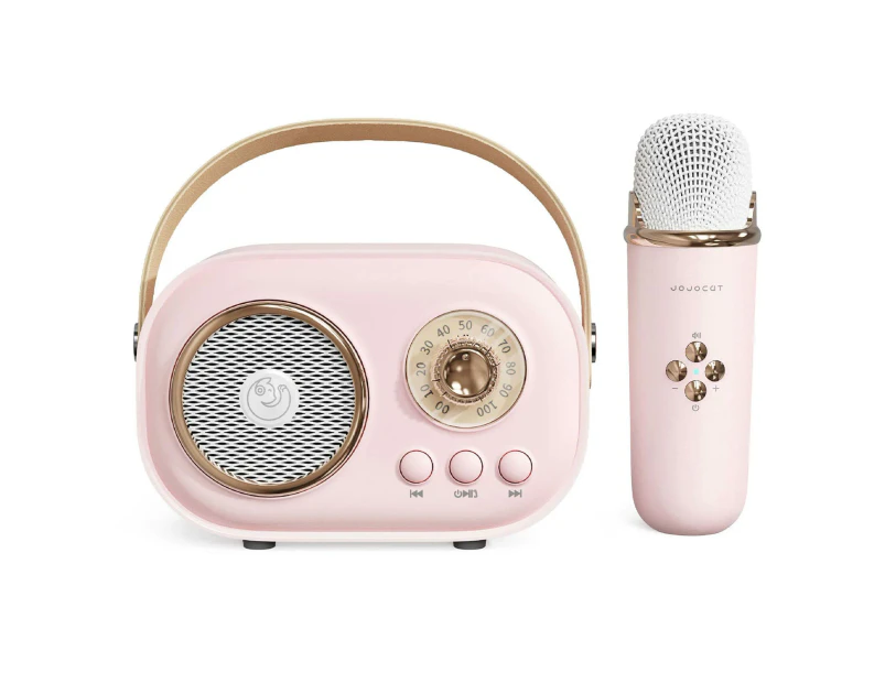 Mini Karaoke Machine, Karaoke Machine， Cute Karaoke with Microphone Set, Portable Bluetooth Speaker with Microphone, Retro Handheld