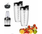 2Pcs Blender Cups Set Replacement for Ninja Blender with To-Go Lids and 7 Fins Extractor Blade