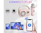 Mini Karaoke Machine, Karaoke Machine， Cute Karaoke with Microphone Set, Portable Bluetooth Speaker with Microphone, Retro Handheld