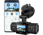 Dual Dash Cam 2.5K 1440P +1080P, Dash Cam Front and Inside, Built-in GPS and WiFi, Dash Camera for Cars, Night Vision, Accident Record, 24Hr Parking Mode