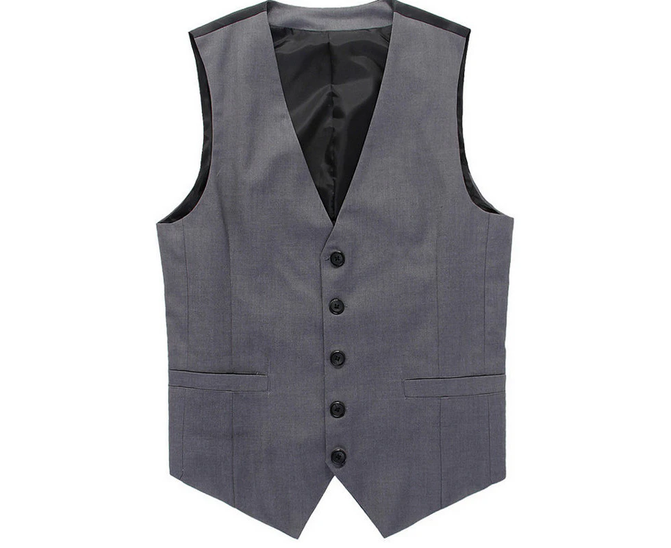 Men V-Neck Slim Fit Business Office Waistcoat Tuxedo Vest Back Lace Up Top