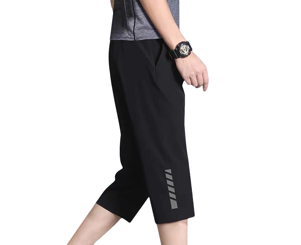 Men Summer Breathable Jogging Trousers Tracksuit Bottoms Shorts Sports Training 3/4 Length Capri Pants