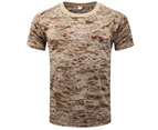 Men Summer Army Military Tactical Camouflage Camo Floral T-Shirt Crew Neck Short Sleeve Top