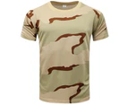 Men Summer Army Military Tactical Camouflage Camo Floral T-Shirt Crew Neck Short Sleeve Top