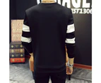 Men Casual Striped Long Sleeve Crew Neck T-Shirt Tee Shirt Top