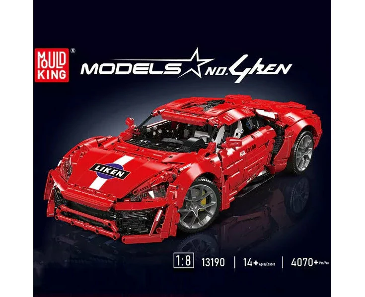 Mould King 13190 No.Lykan Super Sport Car Building Block Toy with Motor 4070pcs