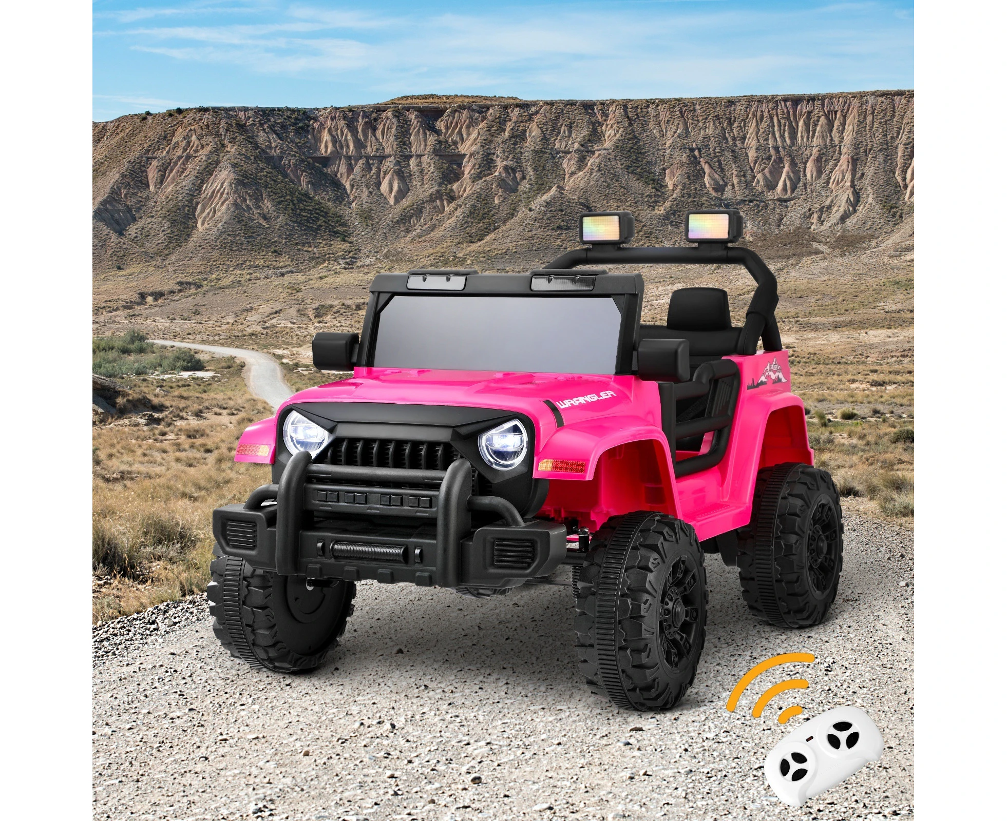 Mazam Kids Ride On Cars Remote Control 12V Electric Toy Jeep Horn Music Car Pink