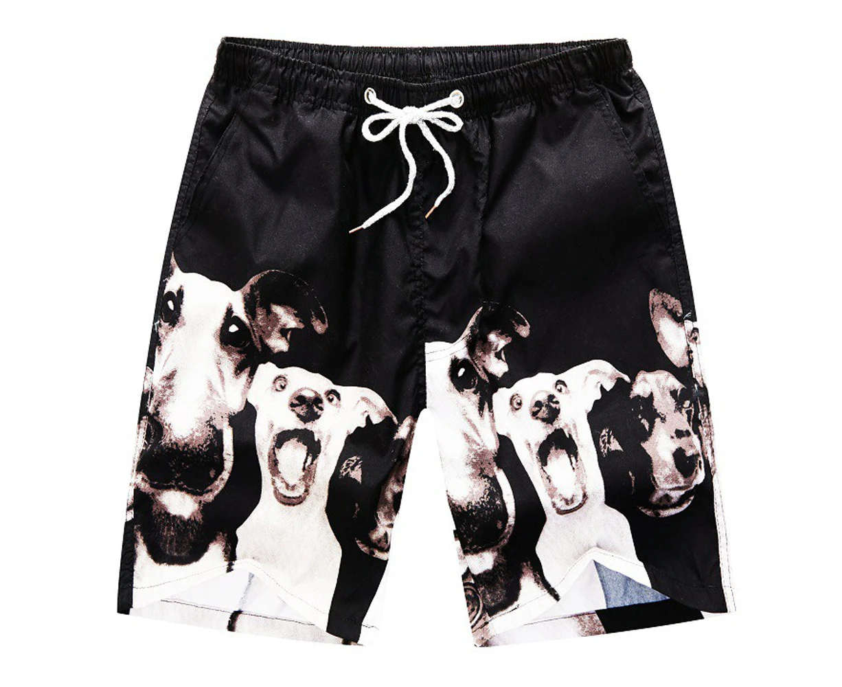 Mens Quick Dry Cartoon Print Swimming Board Swim Shorts Trunks Summer Beach Shorts Bermuda Sports