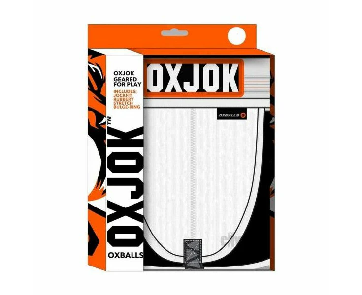 Introducing The Oxjok Seductive Snowfall Ribbed Jock With Straps Xxl Unisex Pleasure Enhancer In White