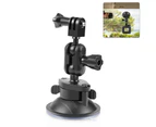 PULUZ PU545B Suction Cup Camera Mount Adjustable Car Camera Mount Dual Ballhead 360° Rotatable Windshield Suction Cup Replacement for GoPro Hero 12/11/10/9