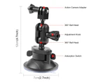 PULUZ PU545B Suction Cup Camera Mount Adjustable Car Camera Mount Dual Ballhead 360° Rotatable Windshield Suction Cup Replacement for GoPro Hero 12/11/10/9