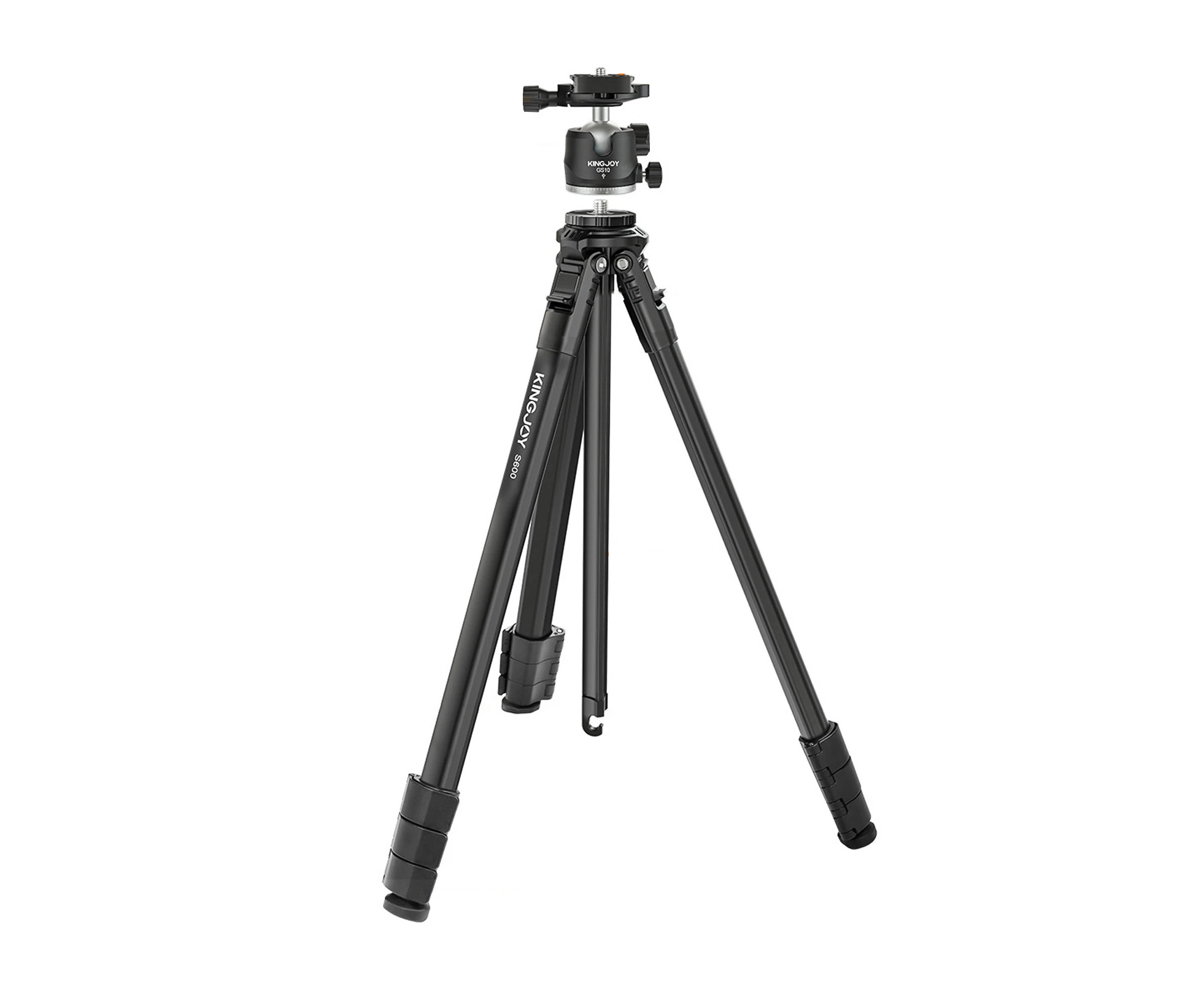 KINGJOY S600X+GS10 Portable Camera Tripod Stand with 360° Rotatable Ballhead Aluminum Alloy 1645mm/64.8in Max. Height 10kg/22lbs Load Capacity Photography