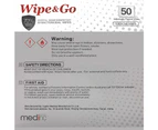 70% IPA Alcohol Wipes Wipe & Go 50~250pc (19x14cm) Hospital Grade Surface Bulk - 150 Wipes