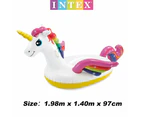 INTEX Giant Unicorn  / Pink Flamingo / Dragon Swimming Pool Ride On Float Raft Beach - Flamingo