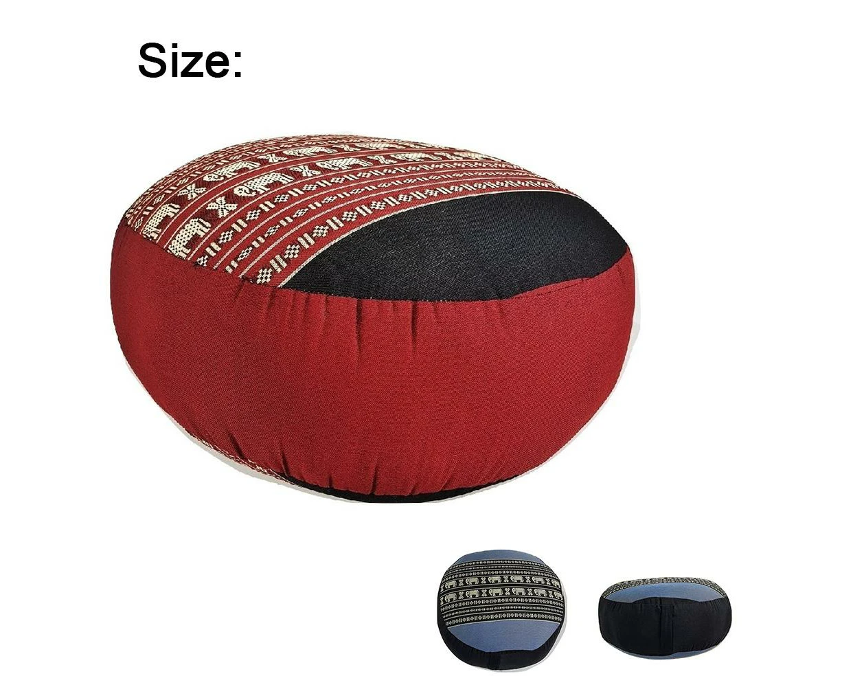 Thai Red elephant Kapok Filled Zafu Ottoman Pouf Pouffe Round Meditation Cushion Floor Seat