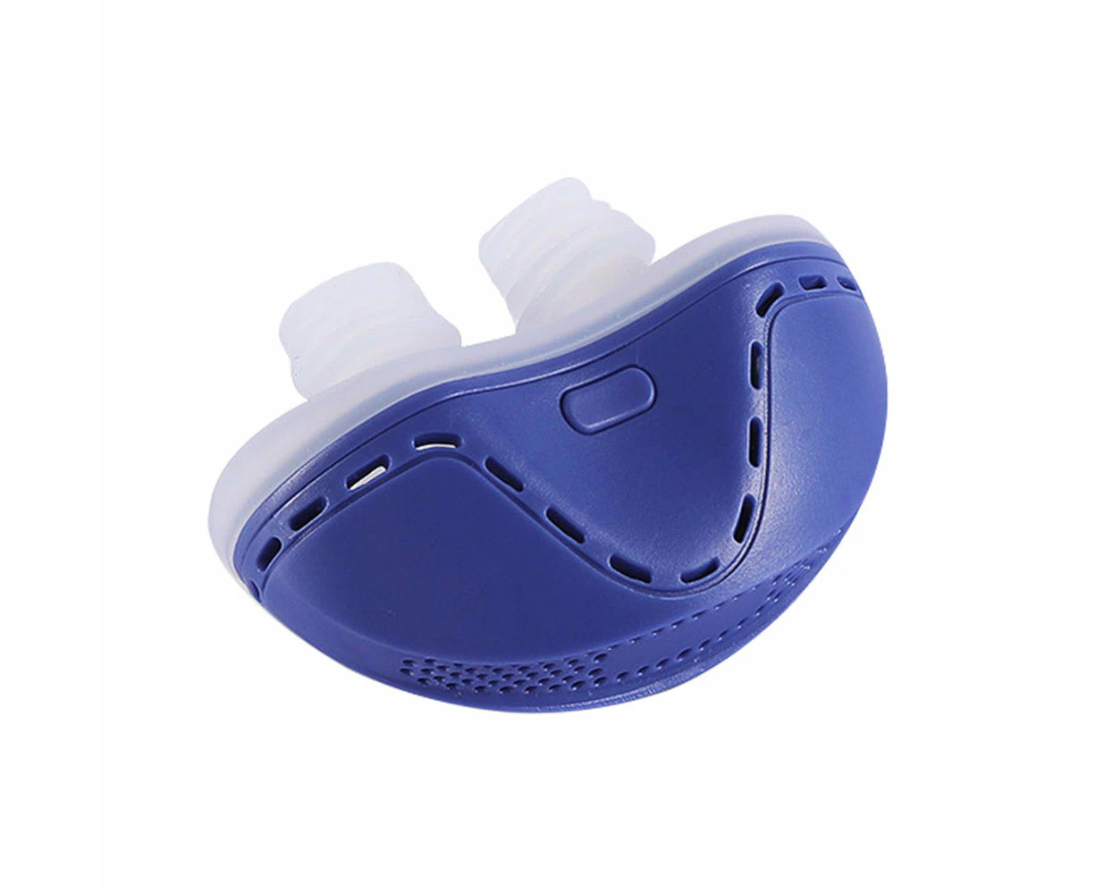 Anti Snoring Device Micro Electric CPAP Noise Sleep Apnea Stop Snore Stopper Aid - Blue