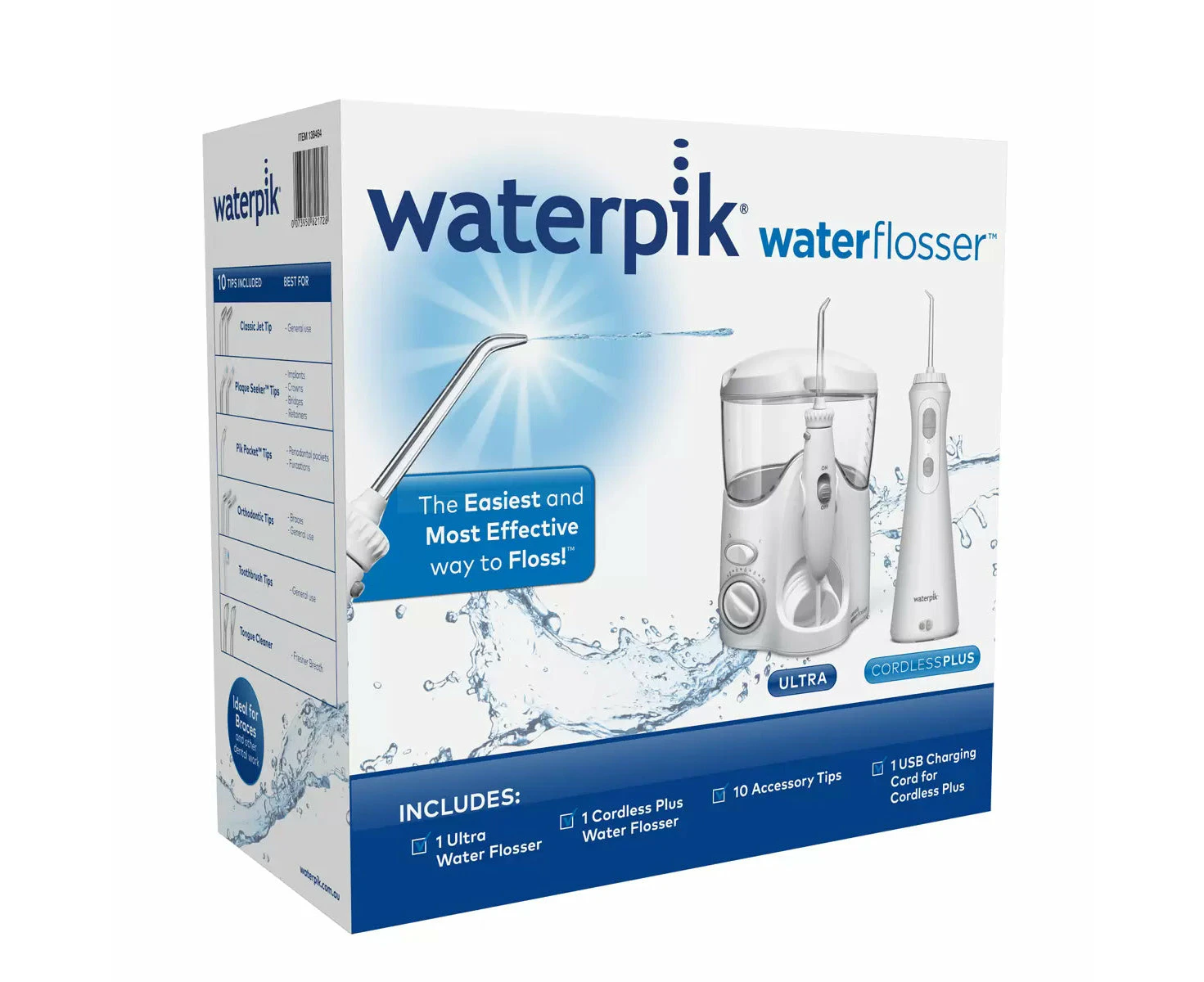 Waterpik Ultra & Cordless Plus Waterflosser Pack With 10 Accessory tips