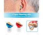 Digital Invisible Hearing Aid MiNi CIC Small Sound Voice Amplifier Enhancer L R - Red-Right ear