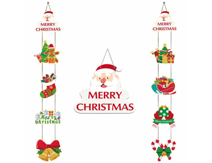 Christmas Hanging Party Decoration Set Porch Sign  Xmas Door Banner Style 2