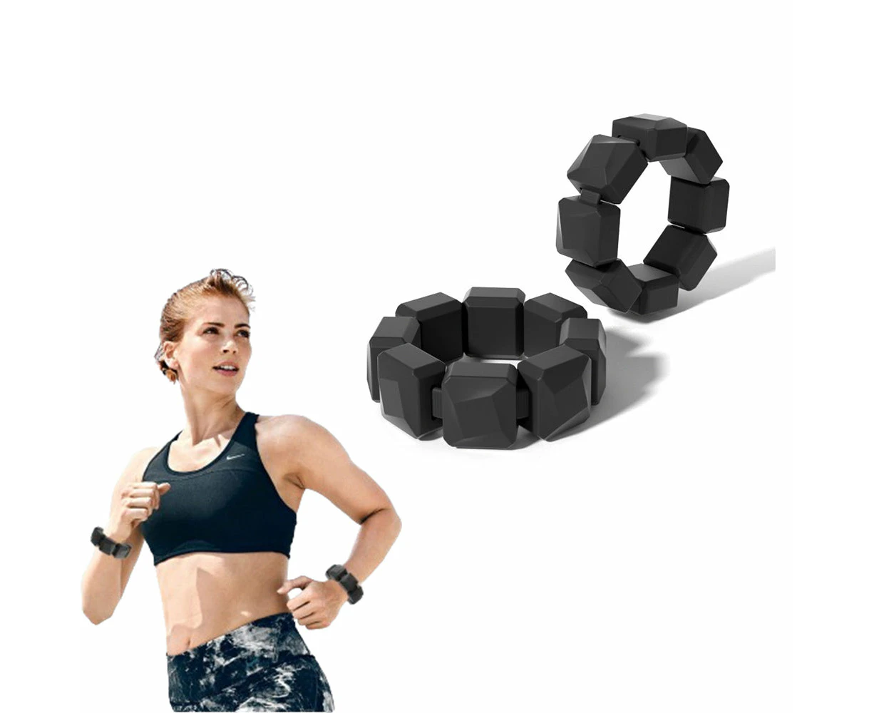 Pair of Silicone Wrist Ankle Weights Unisex Strength Training Set for Walking Running Gym Black