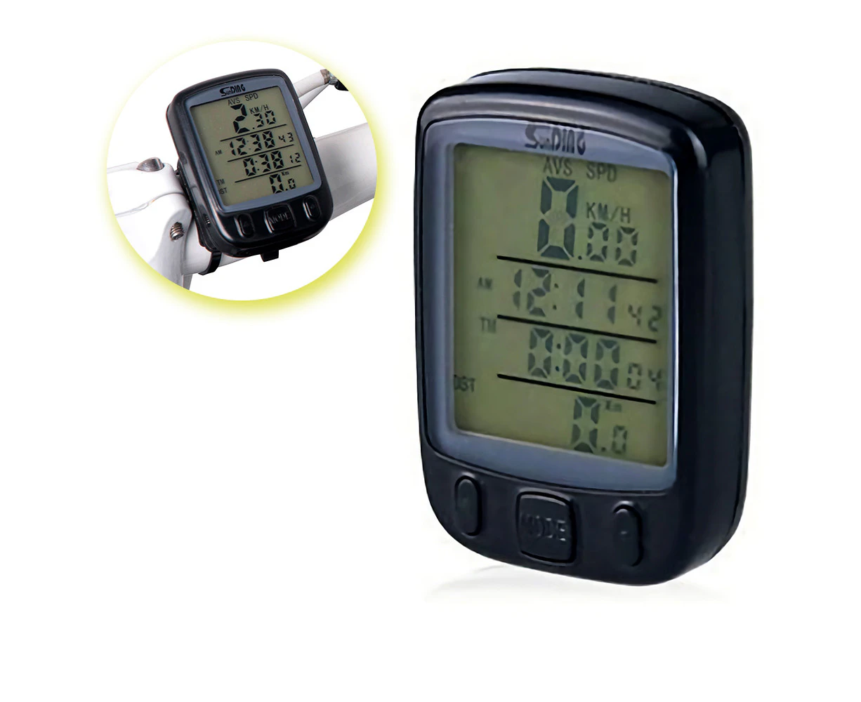 Bicycle Speedometer Cycle Bike Computer Bicycle Odometer with Backlight LCD Display & Multi-Functions