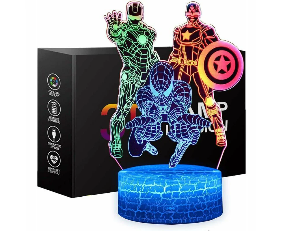 Spiderman 3D Illusion Night Light with Touch Control