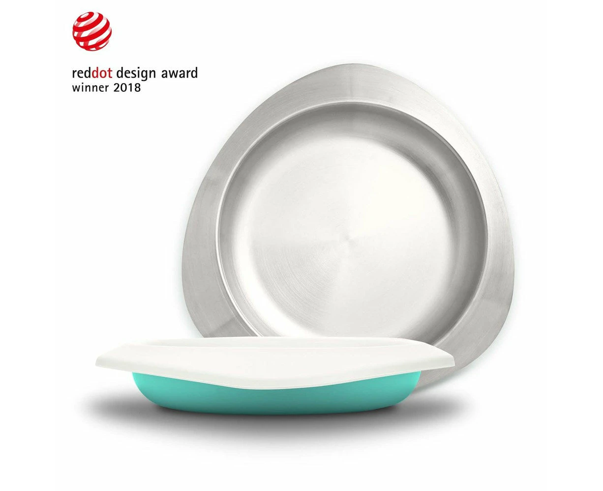 VIIDA Souffle Stainless Steel Plate - Aqua Green